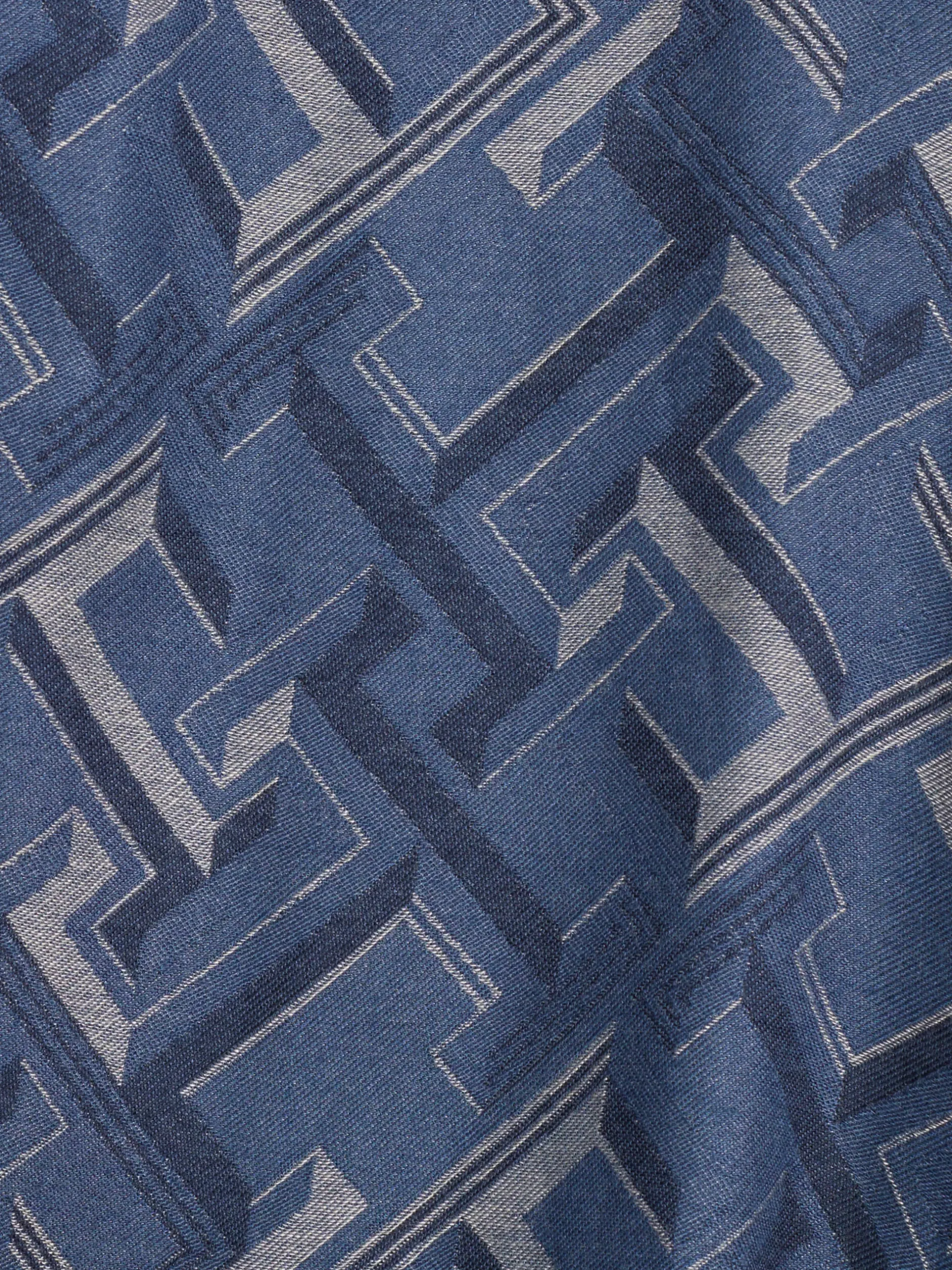 Szaliki|Szaliki*Tommy Hilfiger Lekki żakardowy Szal Z Monogramem TH FOSSIL BLUE