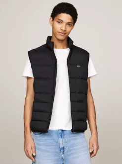 Kurtki & Płaszcze*Tommy Hilfiger Lekki Puchowy Bezrękawnik Z Zamkiem BLACK