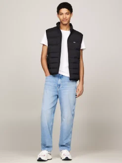 Kurtki & Płaszcze*Tommy Hilfiger Lekki Puchowy Bezrękawnik Z Zamkiem BLACK