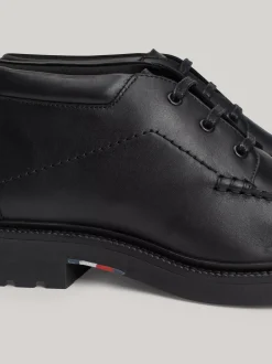 Buty Sznurowane|Buty*Tommy Hilfiger Lekkie Skórzane Botki BLACK