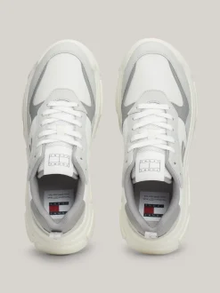 Sneakersy*Tommy Hilfiger Lekkie Skórzane Buty Na Grubej Podeszwie STRATUS GREY