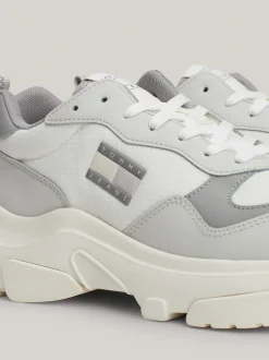 Sneakersy*Tommy Hilfiger Lekkie Skórzane Buty Na Grubej Podeszwie STRATUS GREY