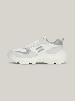Sneakersy*Tommy Hilfiger Lekkie Skórzane Buty Na Grubej Podeszwie STRATUS GREY