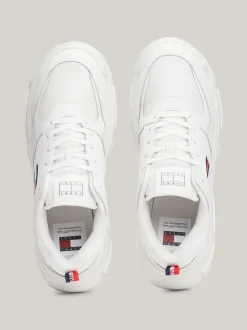 Sneakersy*Tommy Hilfiger Lekkie Skórzane Buty Na Grubej Podeszwie ECRU