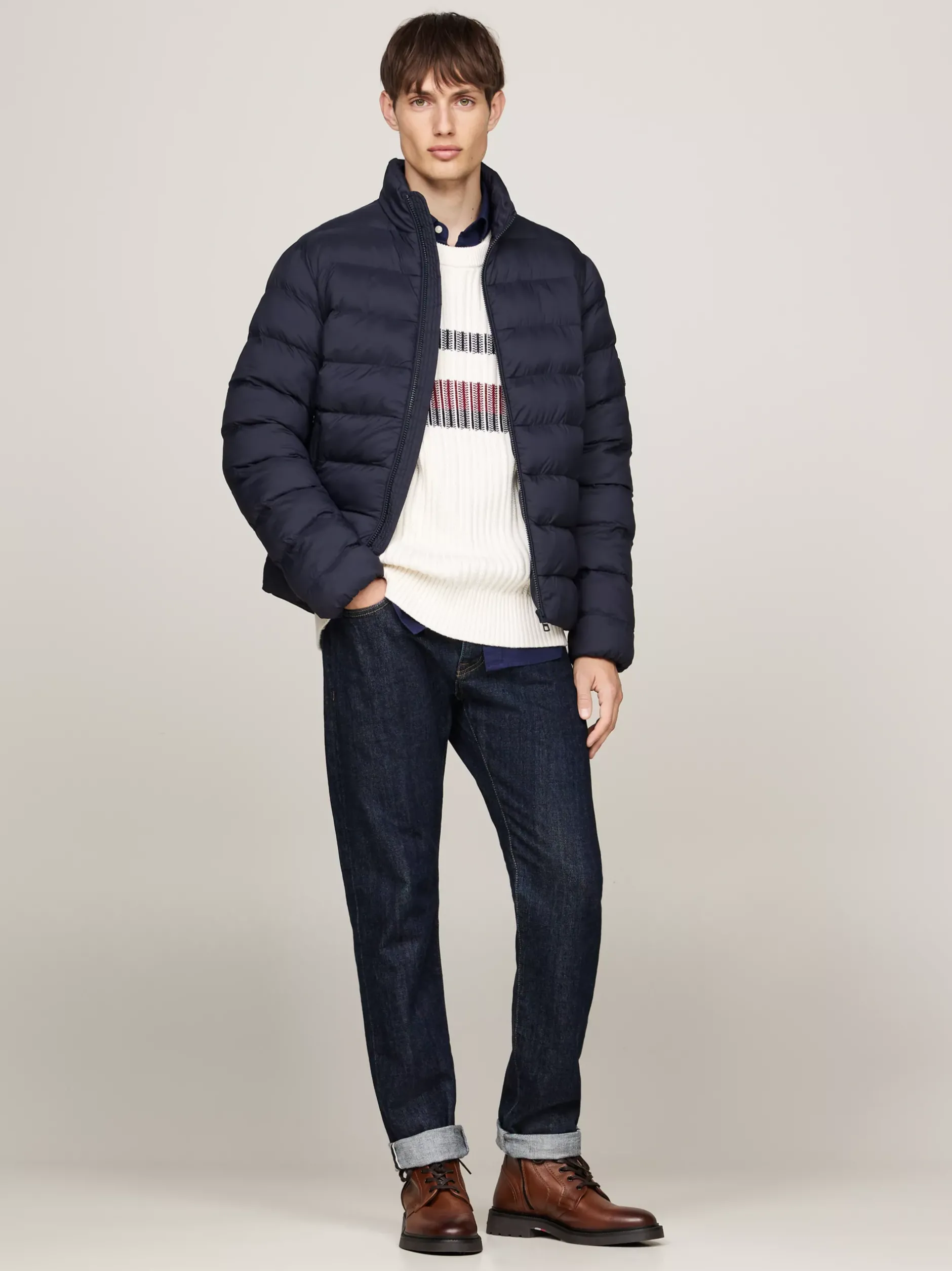 Buty Sznurowane|Buty*Tommy Hilfiger Lekkie Skórzane Buty Nad Kostkę WINTER COGNAC