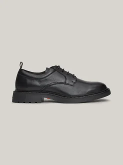 Buty Wizytowe*Tommy Hilfiger Lekkie Skórzane Buty Typu Derby BLACK