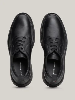 Buty Wizytowe*Tommy Hilfiger Lekkie Skórzane Buty Typu Derby BLACK