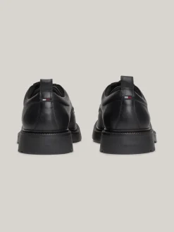 Buty Wizytowe*Tommy Hilfiger Lekkie Skórzane Buty Typu Derby BLACK