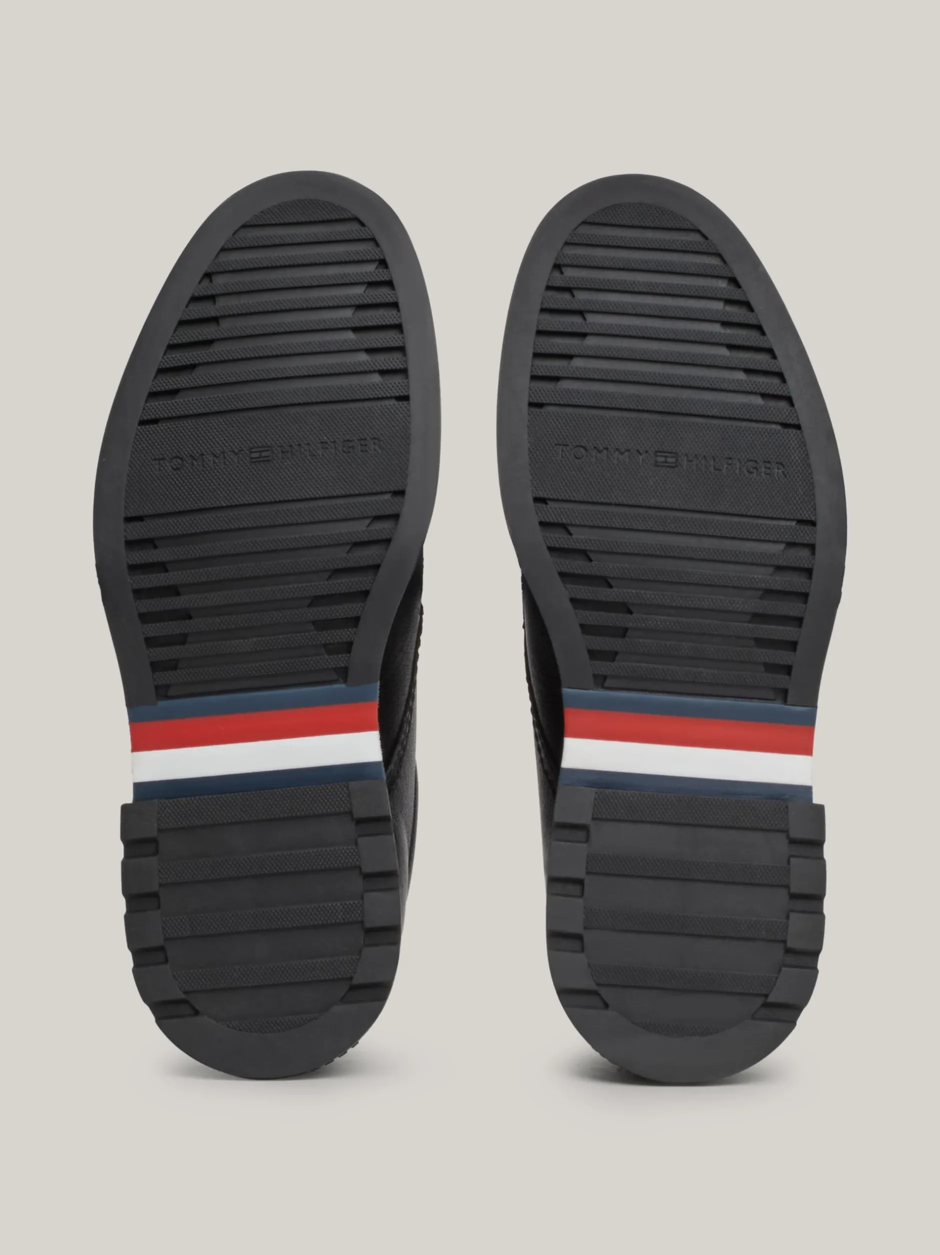 Buty Wizytowe*Tommy Hilfiger Lekkie Skórzane Buty Typu Derby BLACK
