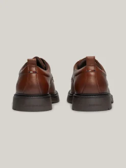 Buty Wizytowe*Tommy Hilfiger Lekkie Skórzane Buty Typu Derby WINTER COGNAC