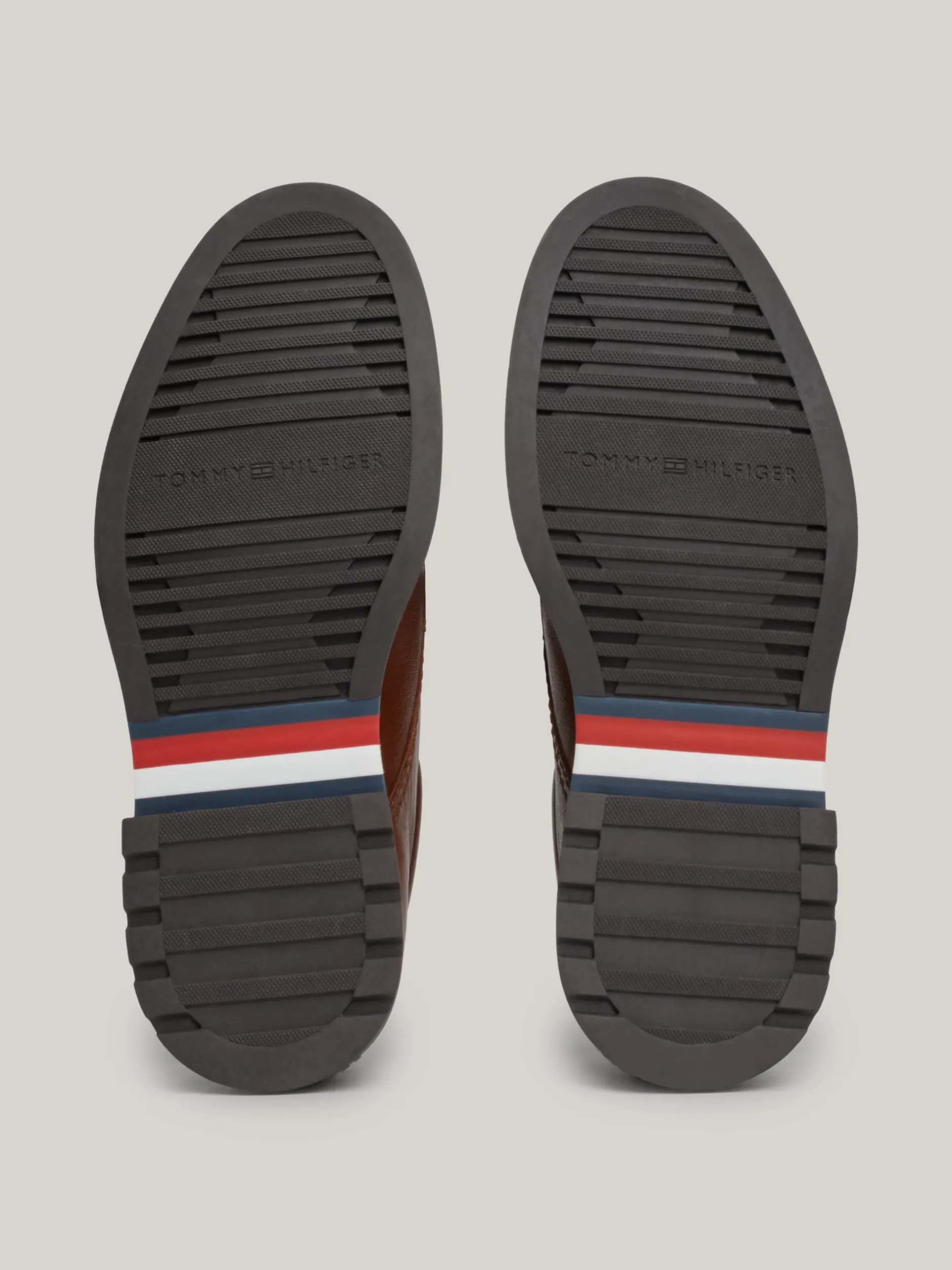 Buty Wizytowe*Tommy Hilfiger Lekkie Skórzane Buty Typu Derby WINTER COGNAC