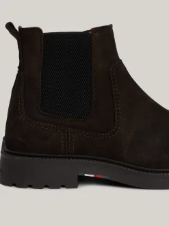 Sztyblety|Buty*Tommy Hilfiger Lekkie Zamszowe Sztyblety DARK COFFEE