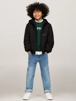 Kurtki*Tommy Hilfiger Lekko Ocieplana Kurtka Z Materiału Rip-stop BLACK