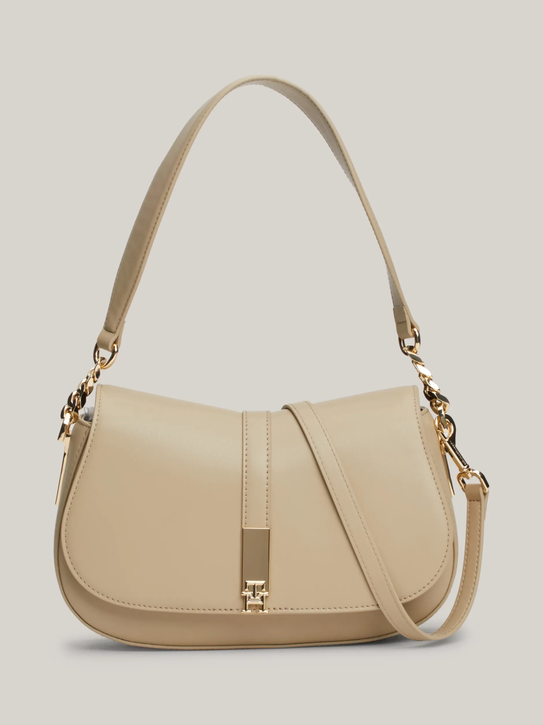 Torby Na Ramię*Tommy Hilfiger Listonoszka Heritage Z Monogramem TH BEIGE