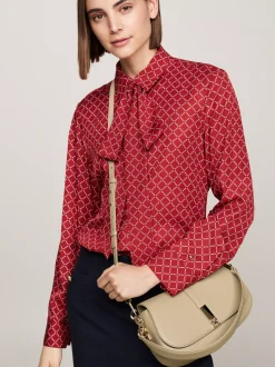 Torby Na Ramię*Tommy Hilfiger Listonoszka Heritage Z Monogramem TH BEIGE