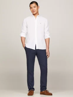 Koszule*Tommy Hilfiger Lniana Koszula O Regularnym Kroju OPTIC WHITE