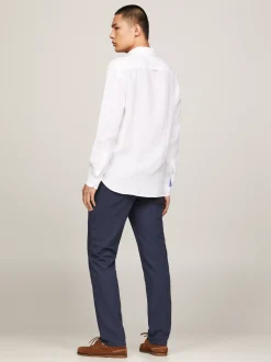 Koszule*Tommy Hilfiger Lniana Koszula O Regularnym Kroju OPTIC WHITE
