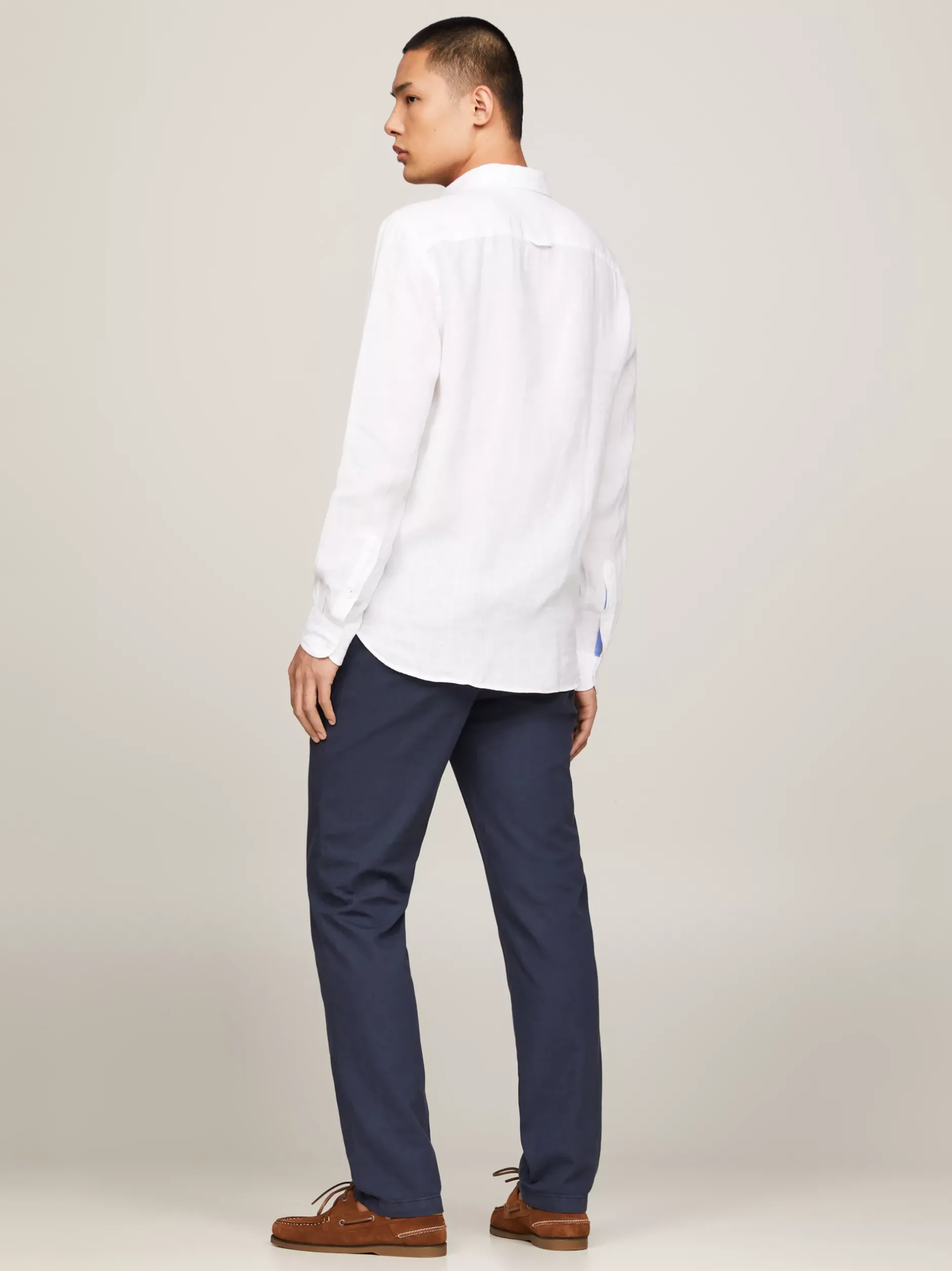 Koszule*Tommy Hilfiger Lniana Koszula O Regularnym Kroju OPTIC WHITE