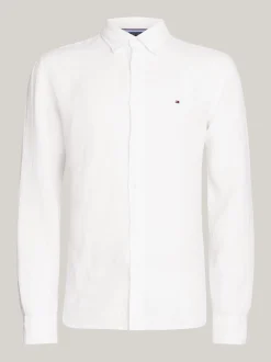 Koszule*Tommy Hilfiger Lniana Koszula O Regularnym Kroju OPTIC WHITE