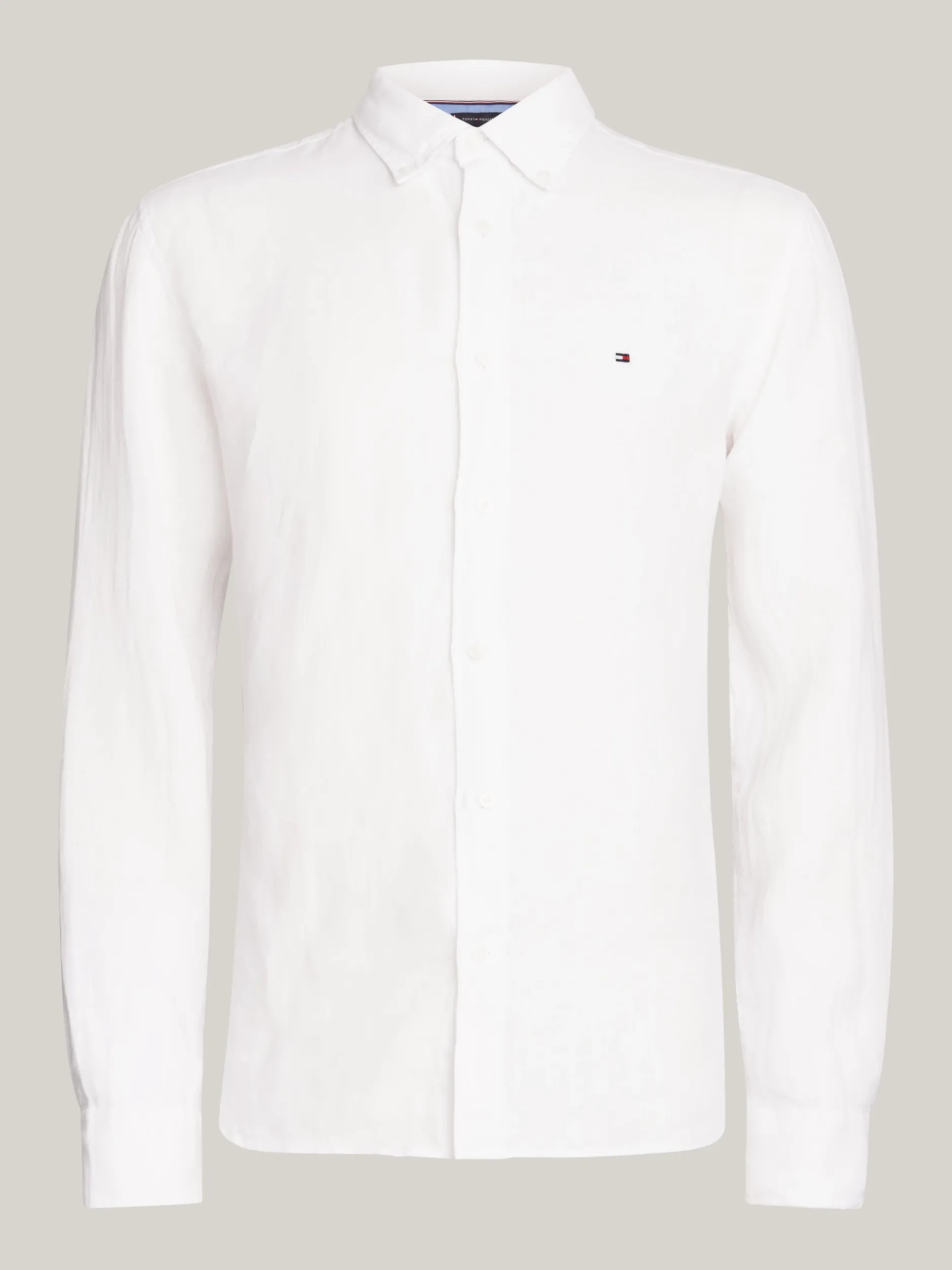 Koszule*Tommy Hilfiger Lniana Koszula O Regularnym Kroju OPTIC WHITE
