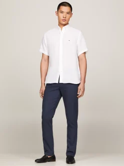 Koszule*Tommy Hilfiger Lniana Koszula Z Krótkim Rękawem OPTIC WHITE