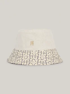Czapki I Szaliki*Tommy Hilfiger Lniany Kapelusz Rybacki Z Monogramem TH CALICO