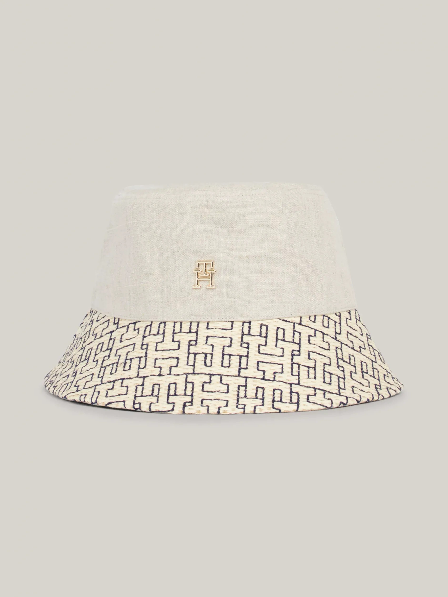Czapki I Szaliki*Tommy Hilfiger Lniany Kapelusz Rybacki Z Monogramem TH CALICO