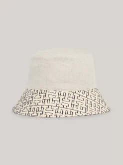 Czapki I Szaliki*Tommy Hilfiger Lniany Kapelusz Rybacki Z Monogramem TH CALICO