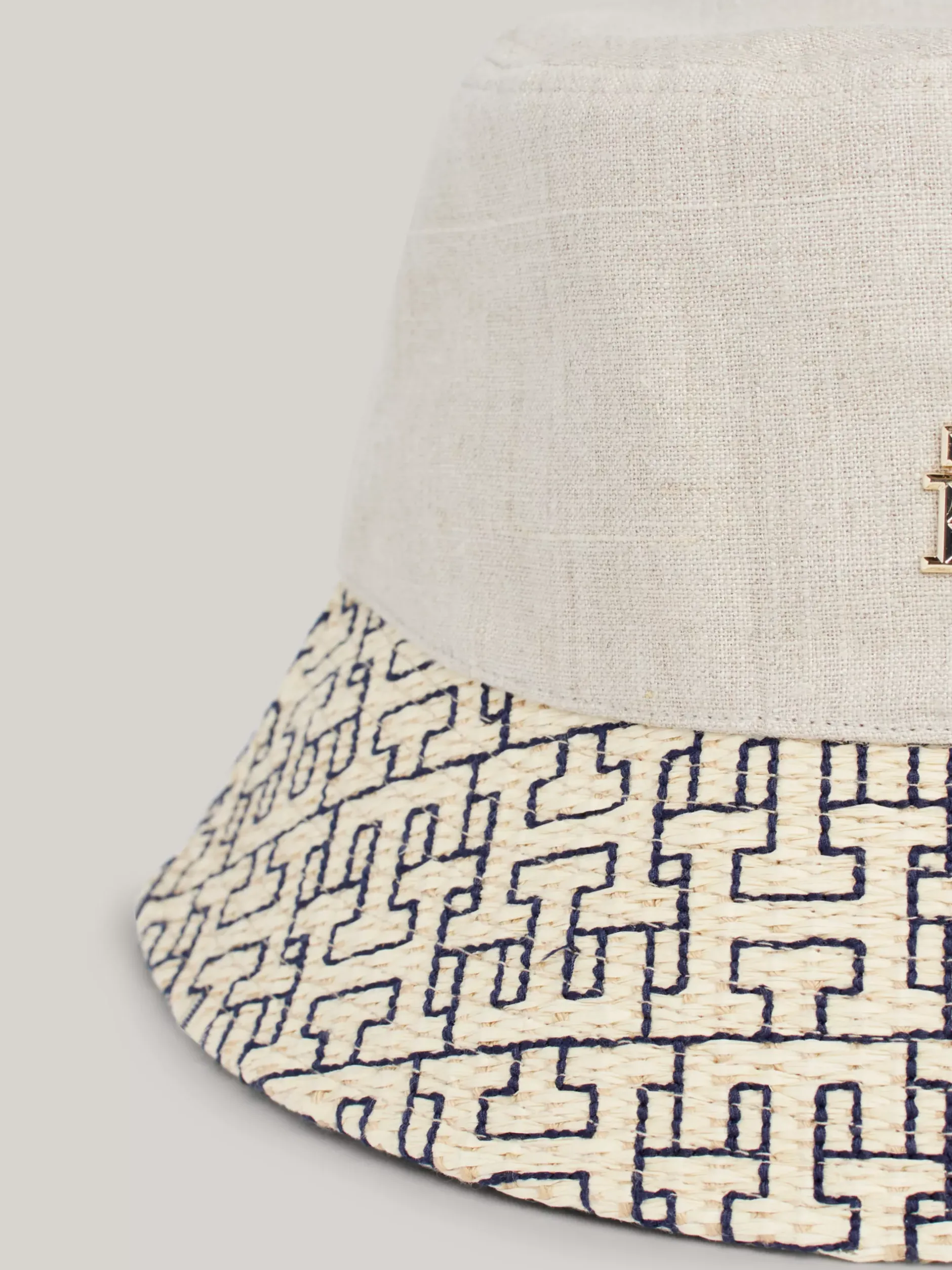 Czapki I Szaliki*Tommy Hilfiger Lniany Kapelusz Rybacki Z Monogramem TH CALICO