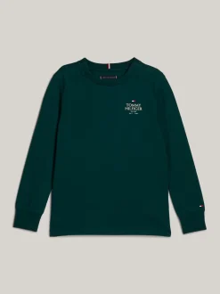 T-Shirty I Koszulki Polo*Tommy Hilfiger Longsleeve Adaptive Z Wyhaftowanym Logo ORNAMENTAL GREEN
