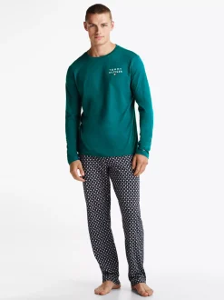 Stroje Domowe*Tommy Hilfiger Longsleeve Lounge TH Original MIDNIGHT TURQUOISE