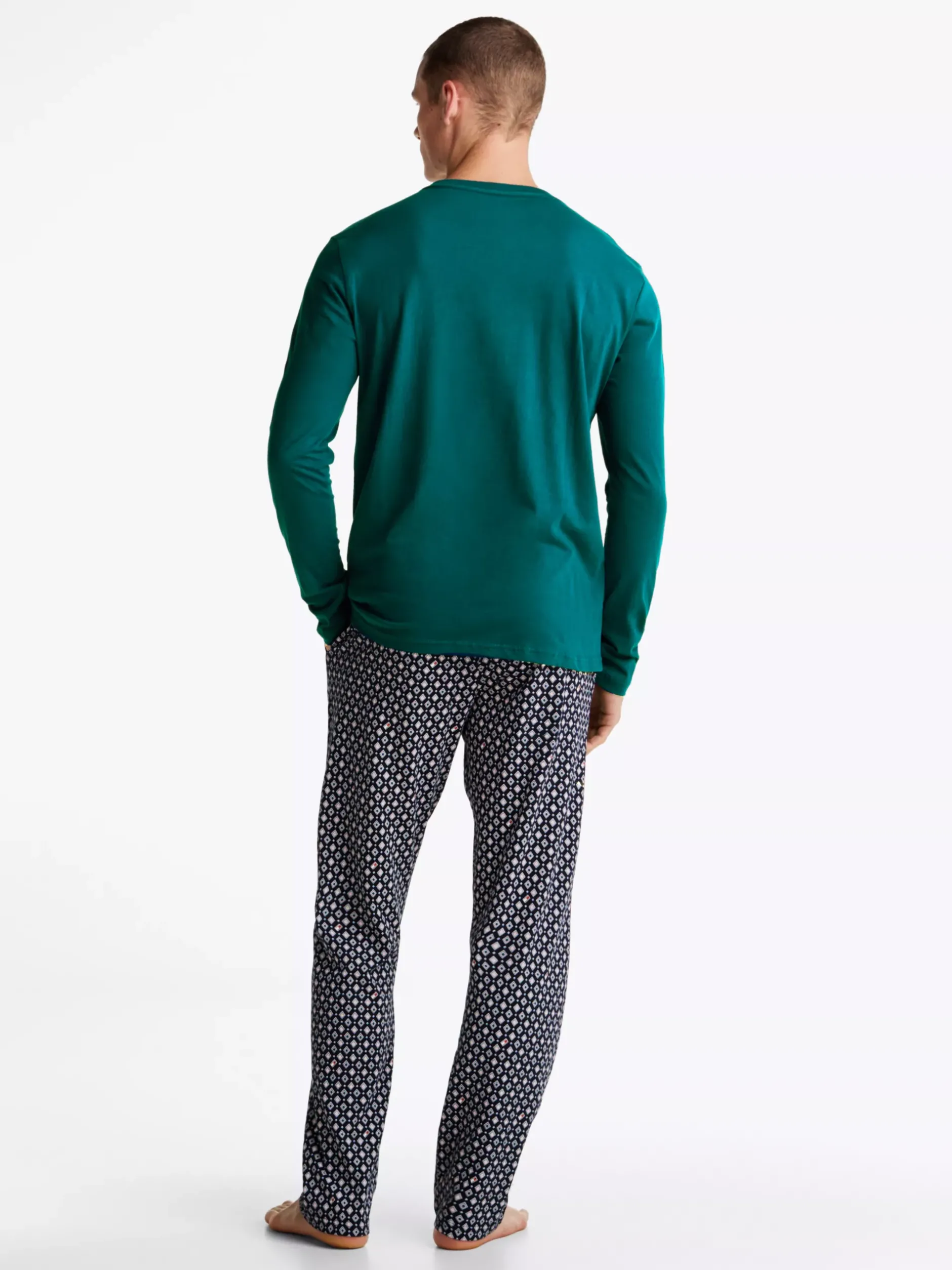 Stroje Domowe*Tommy Hilfiger Longsleeve Lounge TH Original MIDNIGHT TURQUOISE