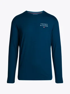 Stroje Domowe*Tommy Hilfiger Longsleeve Lounge TH Original MIDNIGHT TURQUOISE