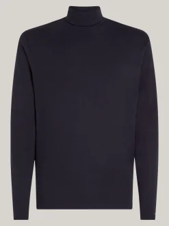 T-Shirty*Tommy Hilfiger Longsleeve O Bardzo Wąskim Kroju Z Golfem DESERT SKY