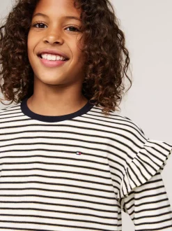 Topy I T-Shirty*Tommy Hilfiger Longsleeve O Luźnym Kroju DESERT SKY STRIPE