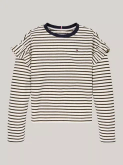 Topy I T-Shirty*Tommy Hilfiger Longsleeve O Luźnym Kroju DESERT SKY STRIPE
