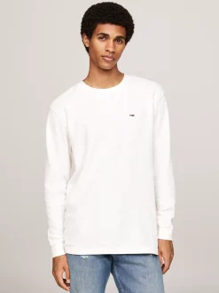 T-Shirty*Tommy Hilfiger Longsleeve O Splocie Waflowym ANCIENT WHITE