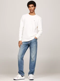 T-Shirty*Tommy Hilfiger Longsleeve O Splocie Waflowym ANCIENT WHITE