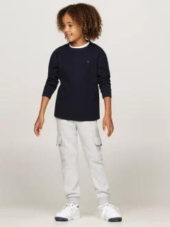 T-Shirty I Koszulki Polo*Tommy Hilfiger Longsleeve O Waflowym Splocie DESERT SKY