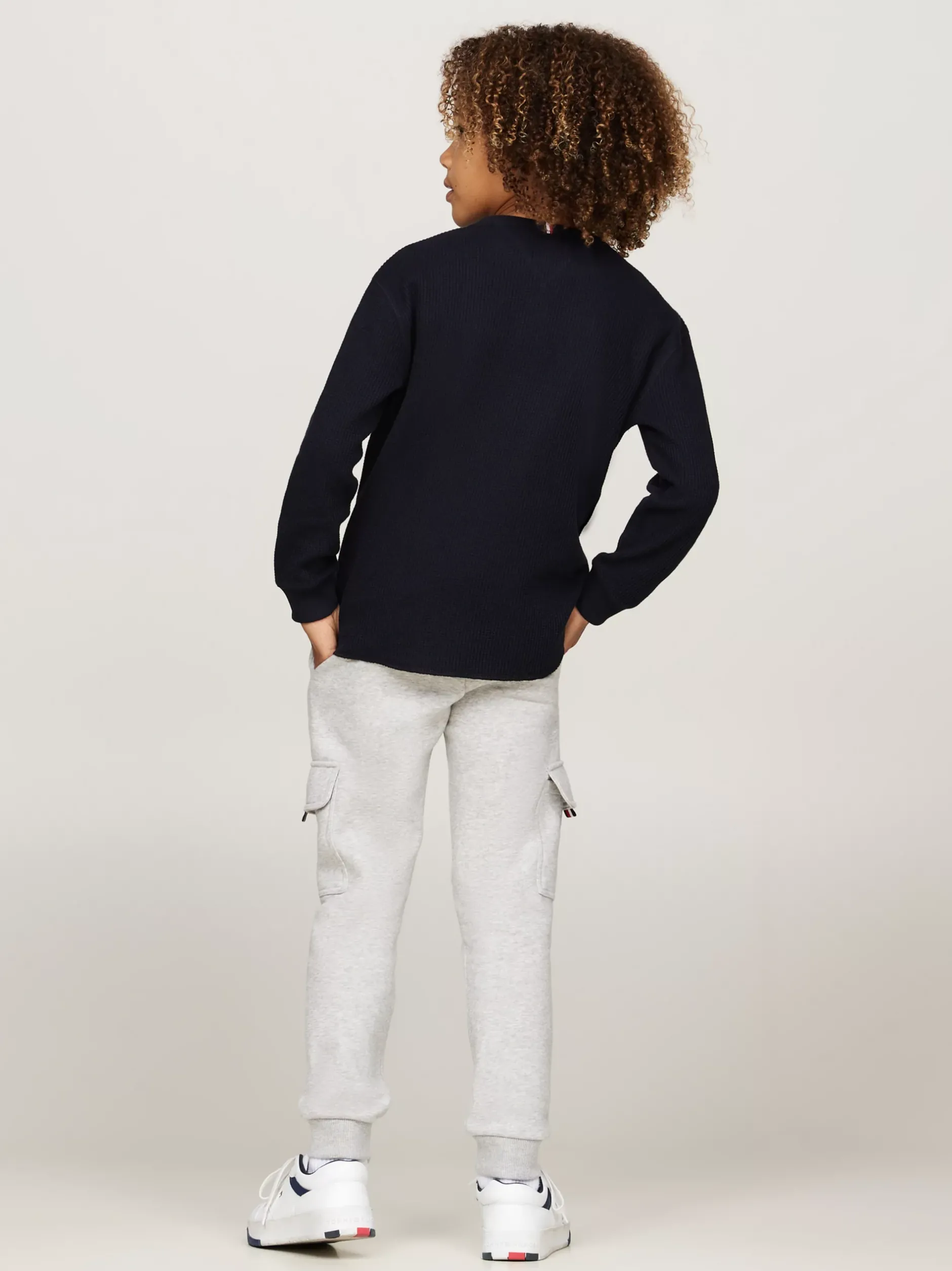 T-Shirty I Koszulki Polo*Tommy Hilfiger Longsleeve O Waflowym Splocie DESERT SKY