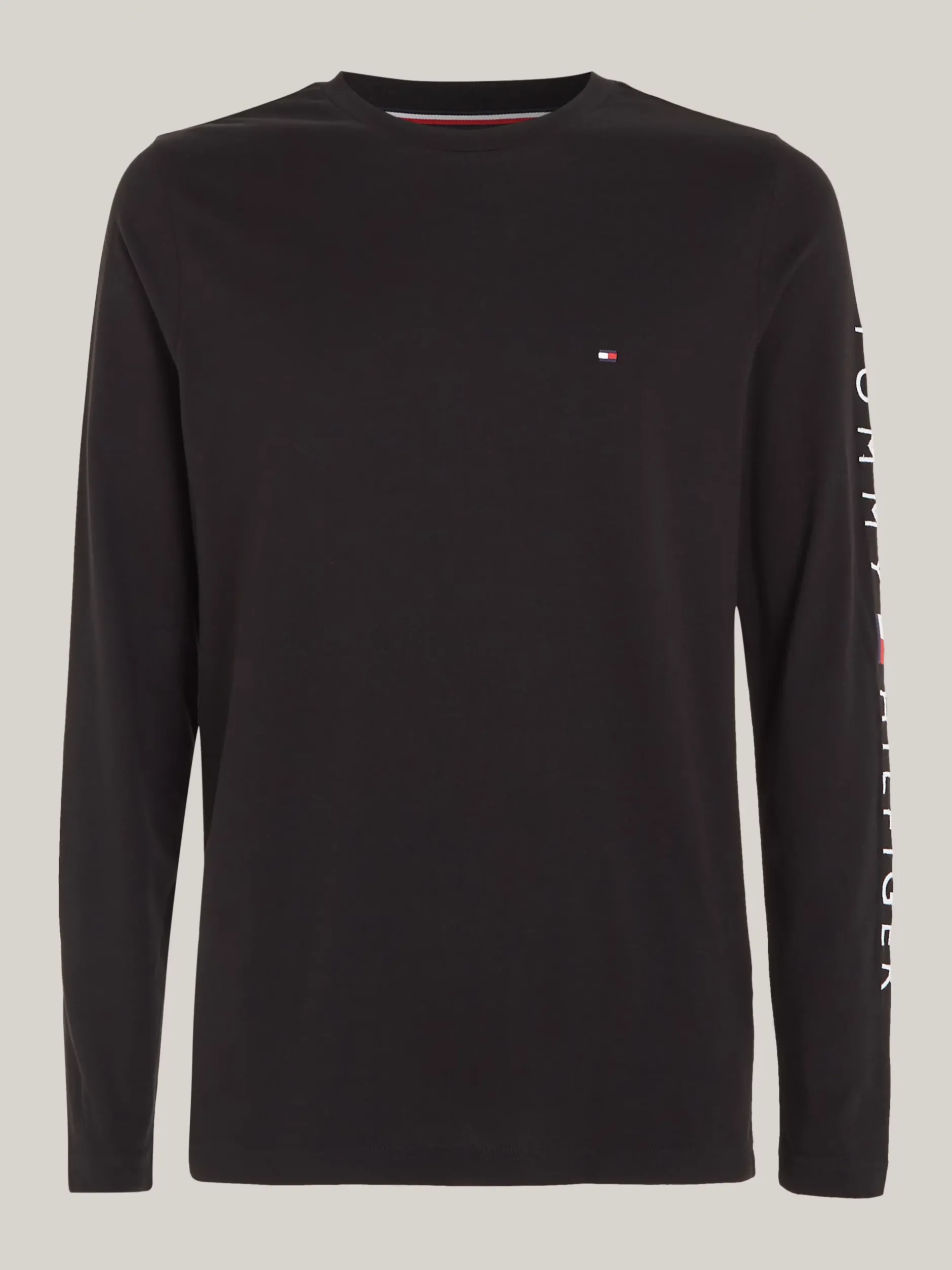 T-Shirty*Tommy Hilfiger Longsleeve O Wąskim Kroju Z Logo BLACK