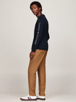T-Shirty*Tommy Hilfiger Longsleeve O Wąskim Kroju Z Logo DESERT SKY