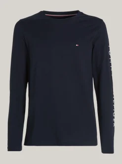 T-Shirty*Tommy Hilfiger Longsleeve O Wąskim Kroju Z Logo DESERT SKY