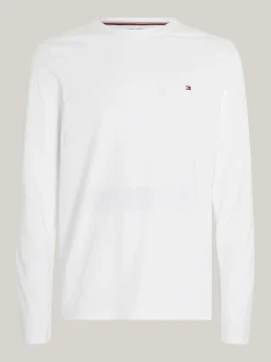 T-Shirty*Tommy Hilfiger Longsleeve O Wąskim Kroju Z Logo WHITE
