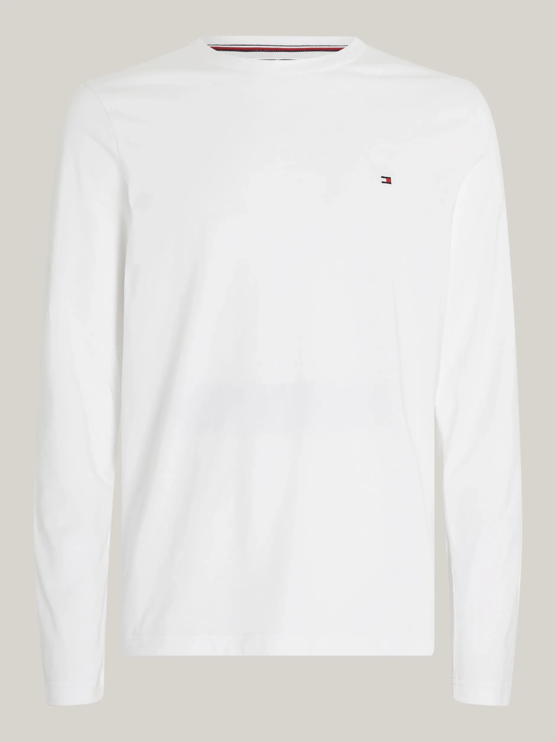 T-Shirty*Tommy Hilfiger Longsleeve O Wąskim Kroju Z Logo WHITE