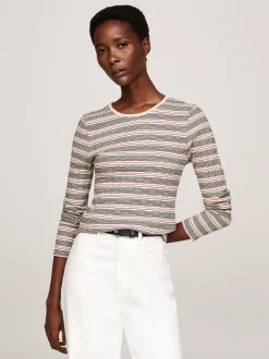 T-Shirty*Tommy Hilfiger Longsleeve O Wąskim Kroju W Paski RWB STRIPE