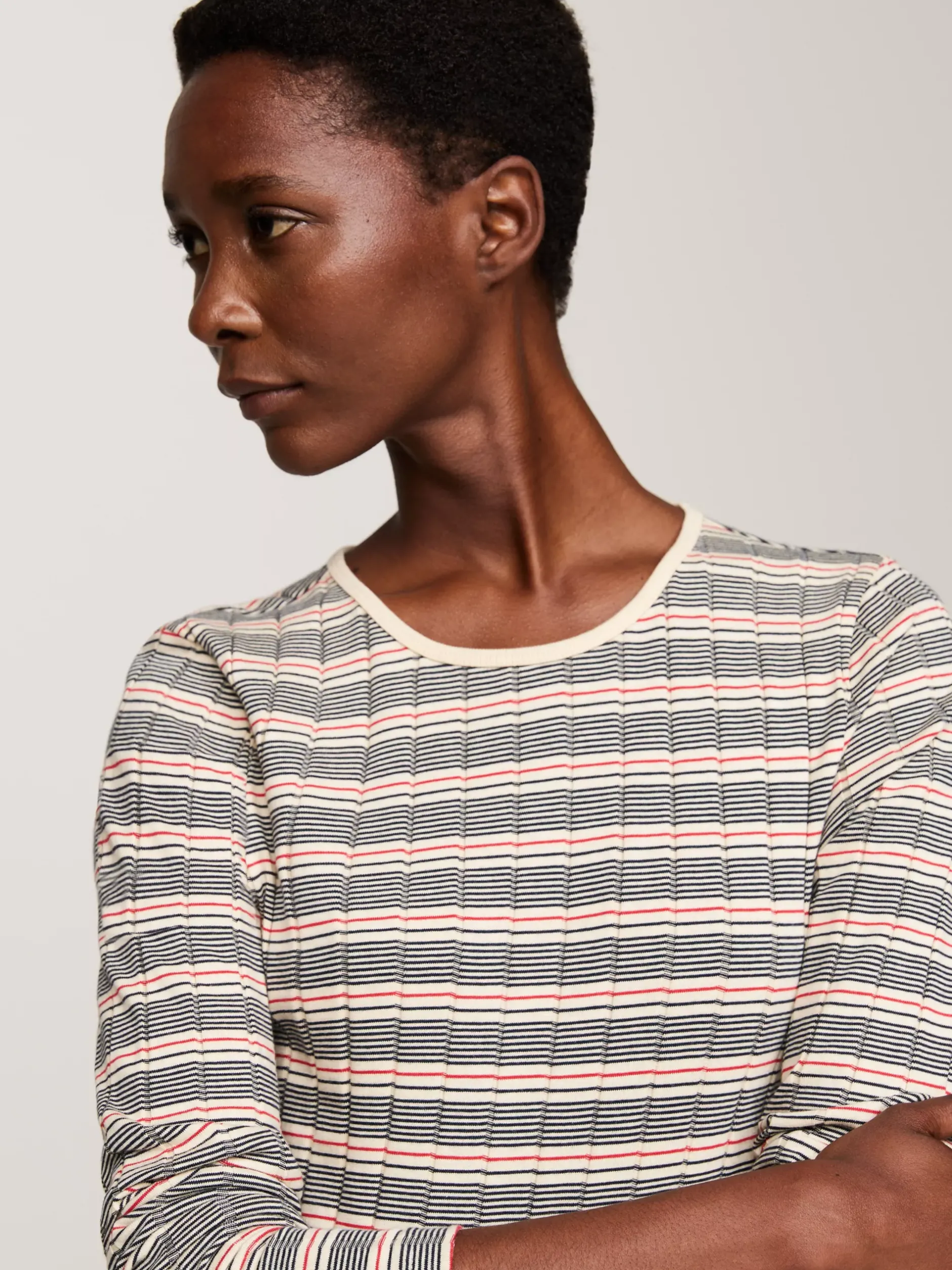 T-Shirty*Tommy Hilfiger Longsleeve O Wąskim Kroju W Paski RWB STRIPE