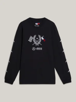 T-Shirty*Tommy Hilfiger Longsleeve Tommy X Mercedes F1 X CR Z Logo BLACK