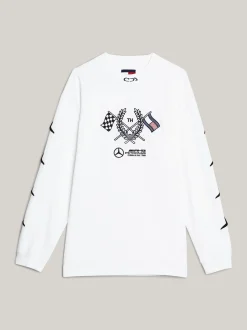 T-Shirty*Tommy Hilfiger Longsleeve Tommy X Mercedes F1 X CR Z Logo WHITE