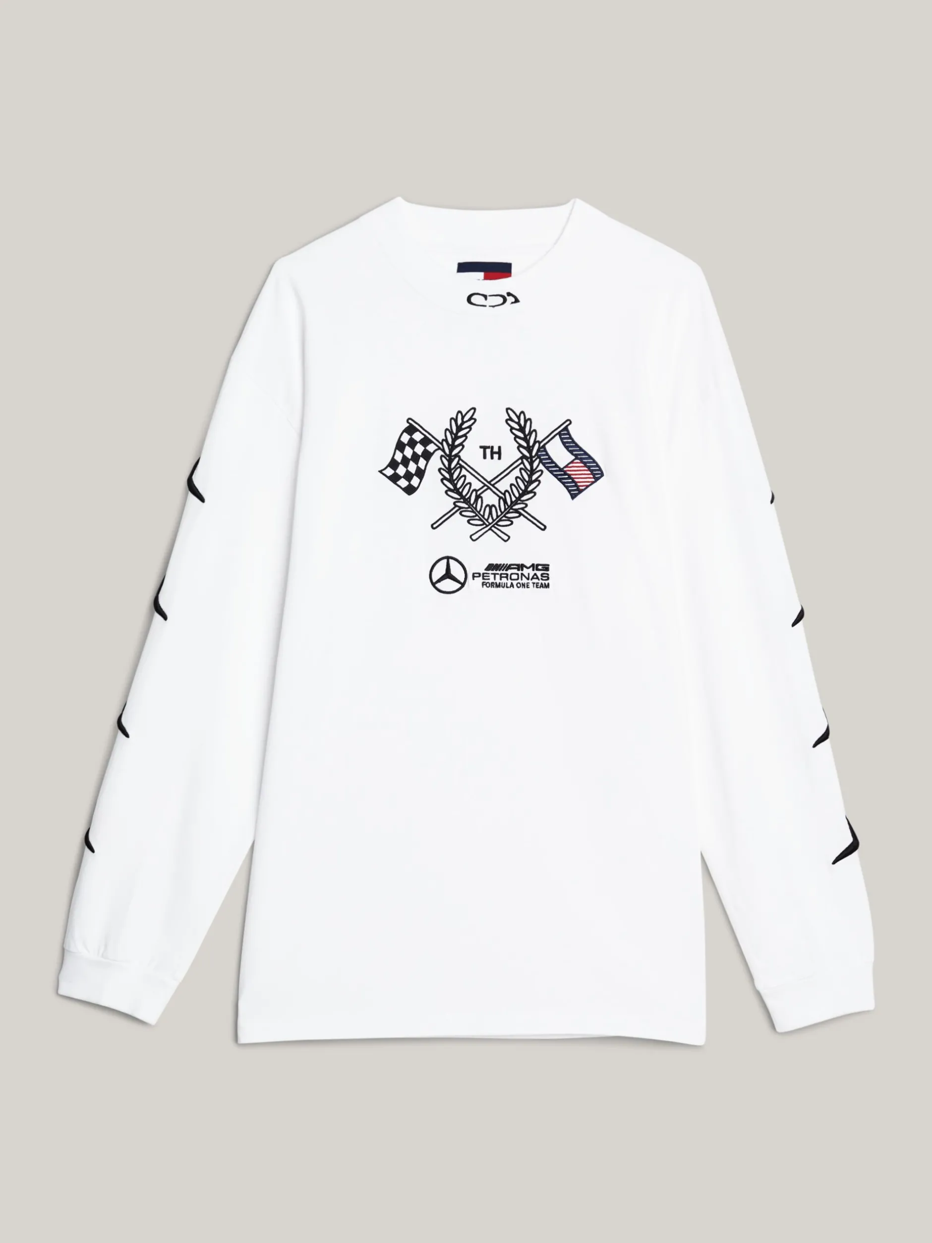 T-Shirty*Tommy Hilfiger Longsleeve Tommy X Mercedes F1 X CR Z Logo WHITE